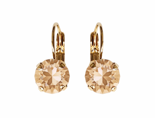 Linda Golden Shadow Crystal Earrings in Gold