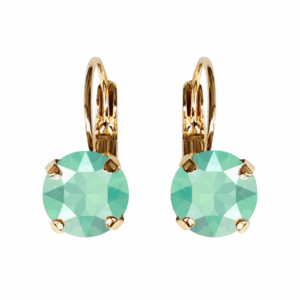 Linda Mint Green Crystal Earrings in Gold