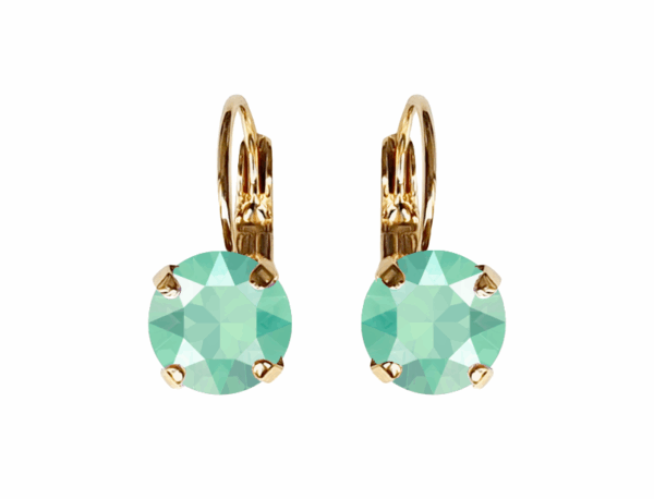 Linda Mint Green Crystal Earrings in Gold