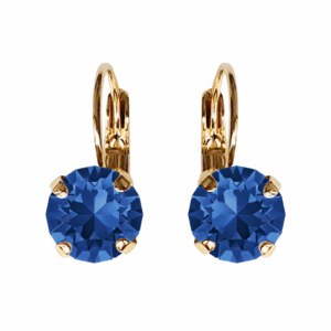 Linda Capri Blue Crystal Earrings in Gold