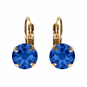Linda Capri Blue Crystal Earrings in Gold