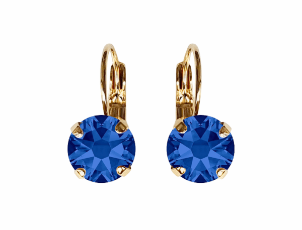 Linda Capri Blue Crystal Earrings in Gold
