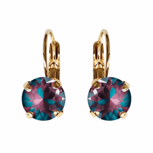 Linda Burgundy Delite Crystal Earrings in Gold