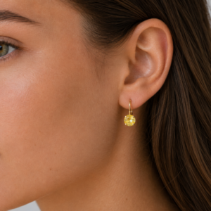 Linda Sunflower Crystal Earrings in Gold
