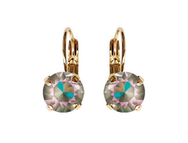 Linda Army Green Earrings in Gold