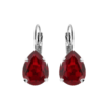 Crystal Dark Siam Alex Earrings in Silver