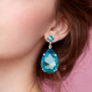 Angelina Aquamarine Crystal Earrings