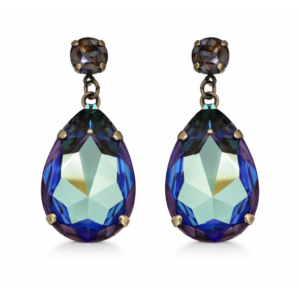 Angelina Army Green Crystal Earrings