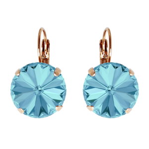 Geena Aquamarine Earrings in Rose Gold