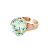 GEENA ADJUSTABLE RING - CHRYSOLITE - SILVER, ROSE OR YELLOW GOLD