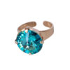 GEENA ADJUSTABLE RING - LIGHT TURQUOISE - SILVER, ROSE OR YELLOW GOLD