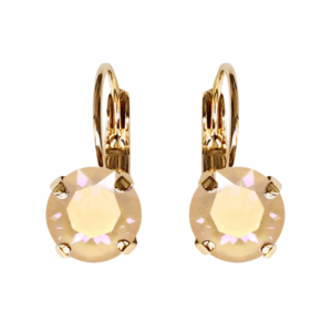 Linda Ivory Cream Delite Crystal Earrings in Gold