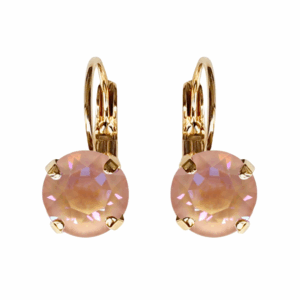 Linda Dusty Pink Delite Crystal Earrings in Gold