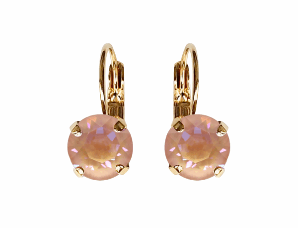 Linda Dusty Pink Delite Crystal Earrings in Gold