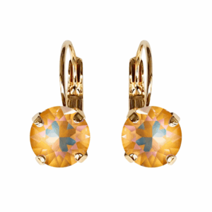 Linda Ochre Delite Crystal Earrings in Gold