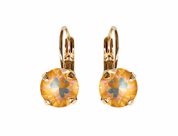 Linda Ochre Delite Crystal Earrings in Gold