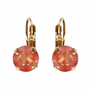Linda Orange Delite Crystal Earrings in Gold