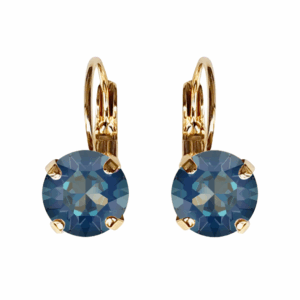 Linda Royal Blue Delite Crystal Earrings in Gold