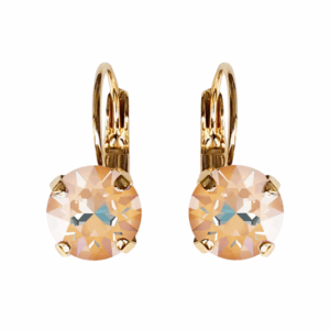 Linda Peach Delite Crystal Earrings in Gold