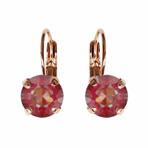 LINDA ROYAL RED DELITE CRYSTAL EARRINGS - Rose gold