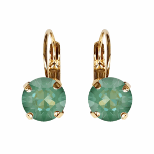 Linda Silky Sage Crystal Earrings in Gold