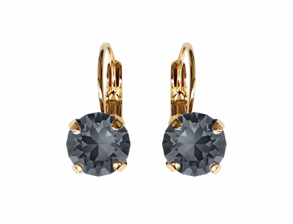 Linda Silver Night Crystal Earrings in Gold