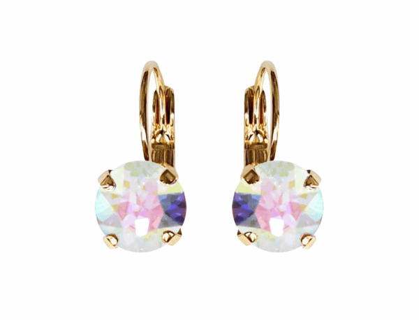 Linda Transmission Crystal Earrings in Gold