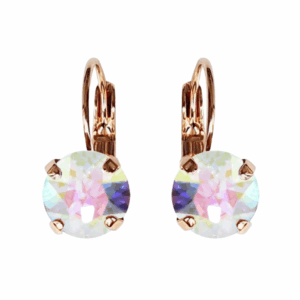 Linda Transmission Crystal Earrings in Rose Gold