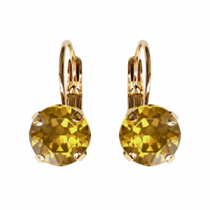 Linda Golden Topaz Crystal Earrings in Gold