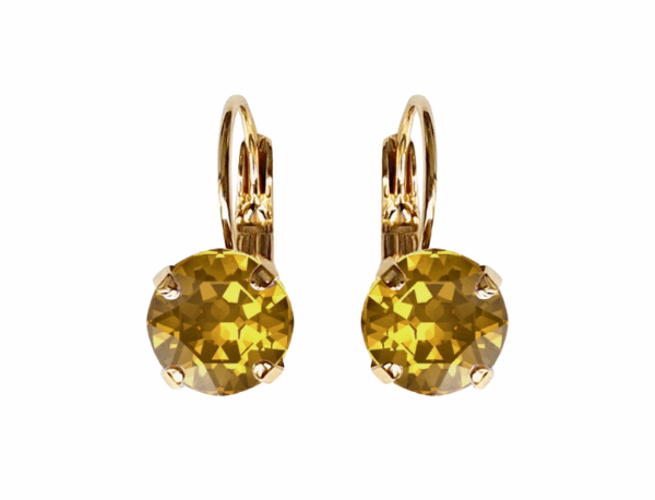 Linda Golden Topaz Crystal Earrings in Gold