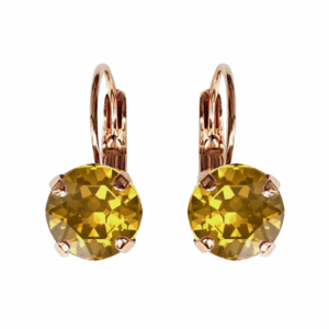 LINDA GOLDEN TOPAZ CRYSTAL EARRINGS - Rose gold