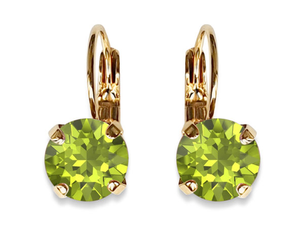 LINDA EARRINGS - CITRUS GREEN - SILVER, ROSE OR YELLOW GOLD