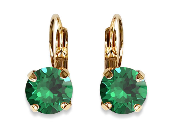 LINDA EARRINGS - MAJESTIC GREEN - SILVER, ROSE OR YELLOW GOLD