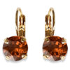 LINDA EARRINGS - SMOKED AMBER - SILVER, ROSE OR YELLOW GOLD
