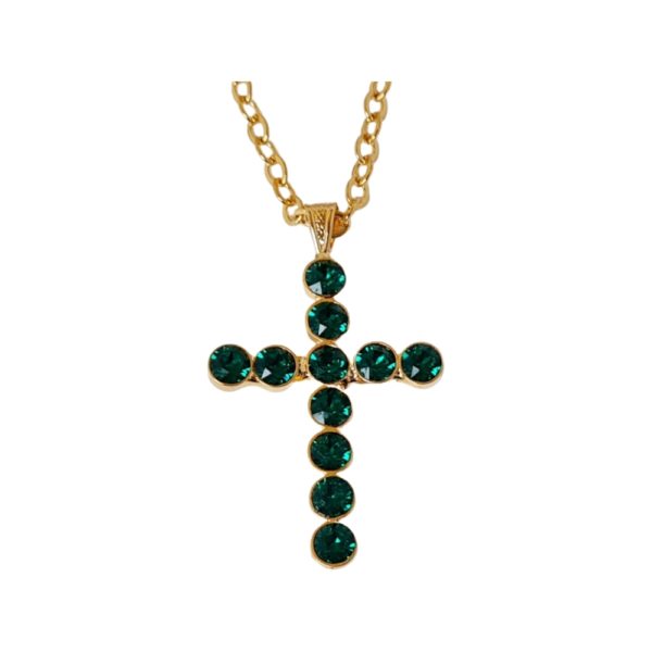 MARY - CROSS EMERALD - SILVER, GOLD, ROSE GOLD