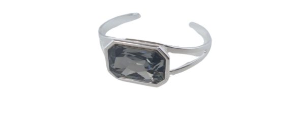 CUFF BANGLE - BLACK DIAMOND - VARIOUS METALS