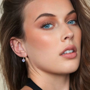 Heavenly Hearts Heliotrope Crystal Earrings