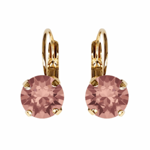Linda Blush Rose Crystal Earrings in Gold