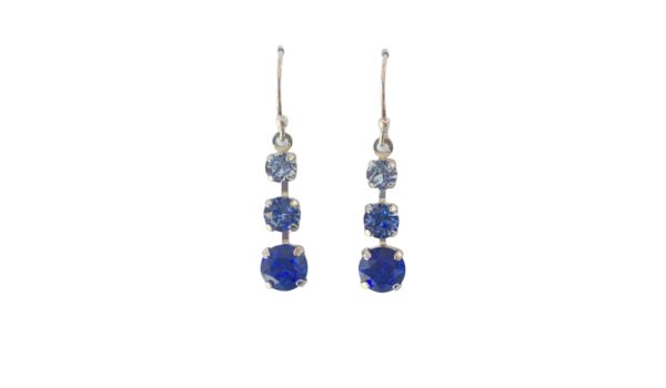 MELINDA EARRINGS - BLUE OMBRE - SILVER, ROSE OR YELLOW GOLD