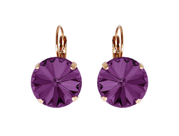 GEENA EARRINGS - AMETHYST- SILVER, ROSE OR YELLOW GOLD