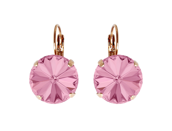 GEENA EARRINGS - LIGHT ROSE PINK - SILVER, ROSE OR YELLOW GOLD