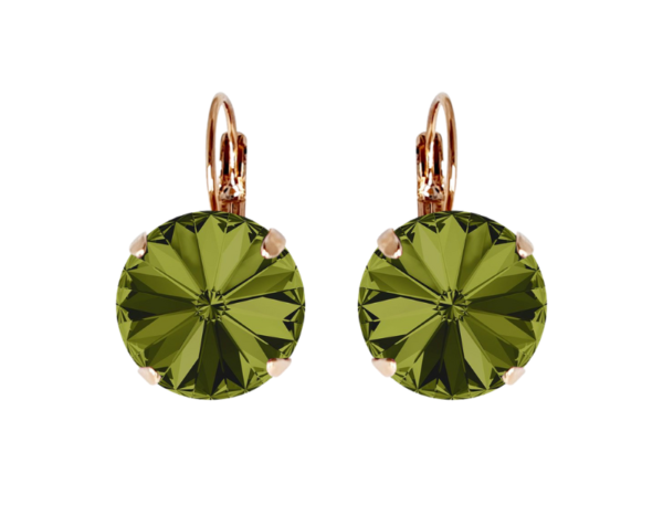 GEENA EARRINGS - OLIVINE- SILVER, ROSE OR YELLOW GOLD