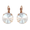 Geena Dusty Pink Crystal Earrings in Rose Gold