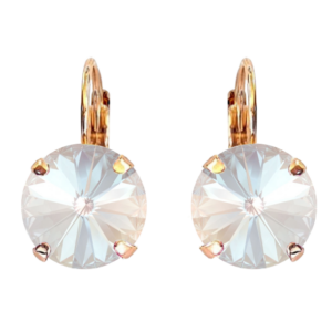 GEENA DUSTY PINK DELITE CRYSTAL EARRINGS - Yellow gold, 1.2cm
