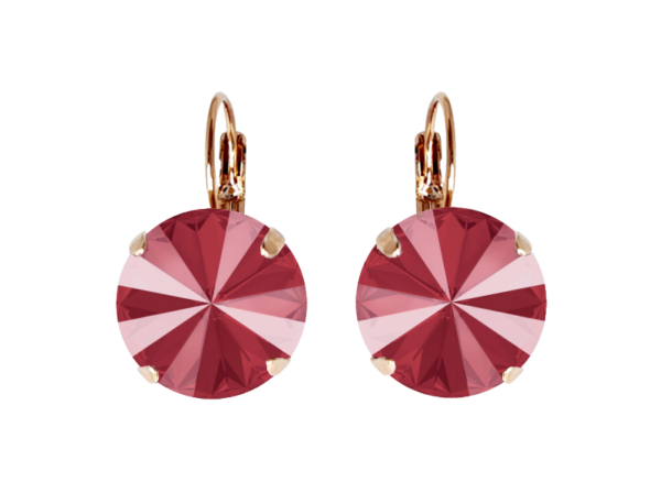 Geena Royal Red Earrings in Rose Gold