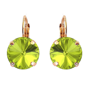 Crystal Citrus Green Geena Earrings in Gold