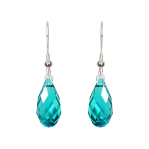 Blue Zircon Handcrafted Crystal Earrings