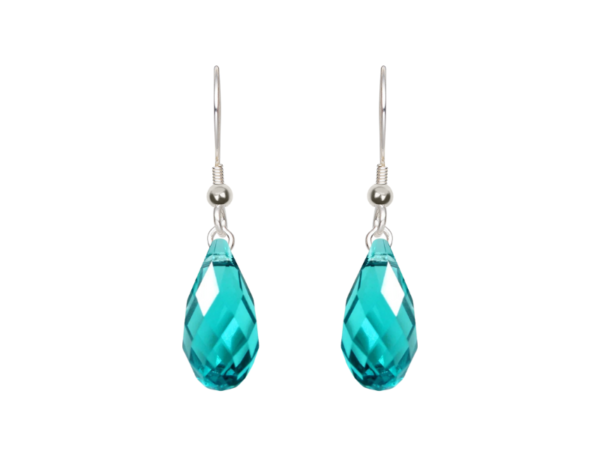 Blue Zircon Handcrafted Crystal Earrings