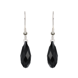 Jet Black Handcrafted Crystal Earrings