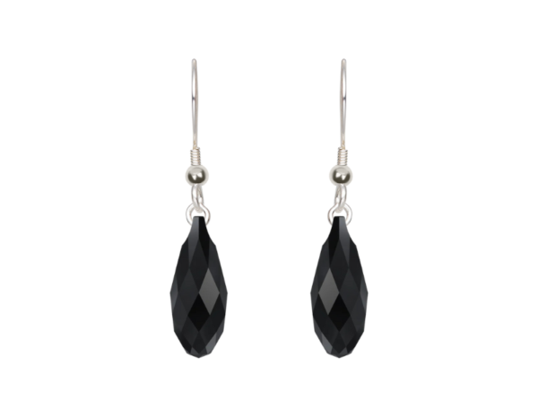 Jet Black Handcrafted Crystal Earrings